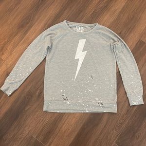 Chaser Brand Lightning Bolt Paint Splatter Sweatshirt